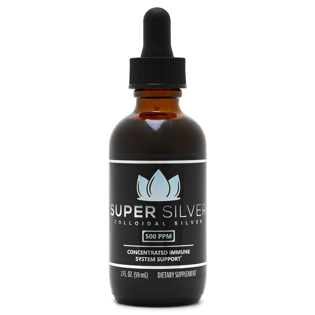 Super Silver 500 PPM Kolloidal Silber - 2 Unze Flasche mit Tropfen