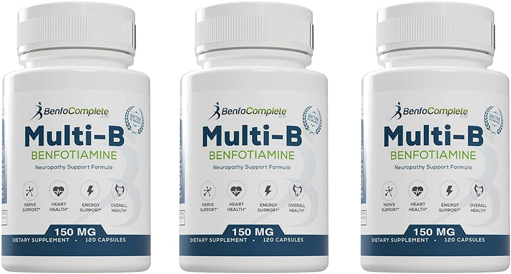 Benfotiamine Multi-B Neuropathy Support Formula for The Nutritional Support of Neuropathy - 360 Capsules - Pack of 3 Bottles