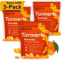 Gummies curcuma per le donne | Supplemento curcumina Gummies per l'infiammazione | Supplemento curcuma per gli adulti | Curcumina naturale, Basso sigaro, Vegan, Mandarin Orange Flavor, 45 conte (Pack of 3)