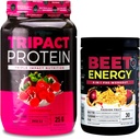Nutrologie TRIPACT Protein Pulver, 7-in-1 Meal Ersatz Shake, Superberry (40 Servierungen) Beet Natural O2, Pre Workout Powder, Passion Fruit Flavor (30 Servierungen)