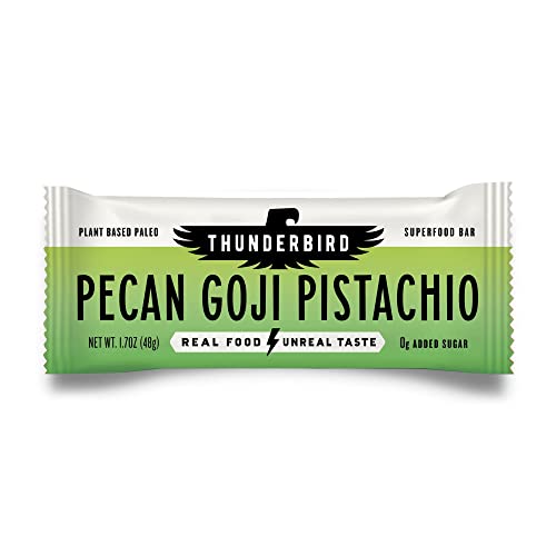 Thunderbird Bars Energy Snack, Glutenfrei mit Protein, Gesunde Real Food, Vegan Paleo Non-GMO, Ohne Zusatz von Zucker, Pecan Goji Pistachio Flavor (12 Count, 1.7 oz. Bars)