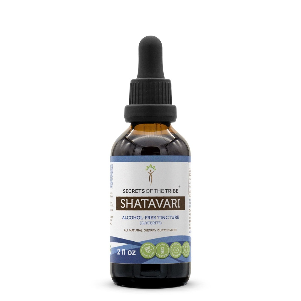 Secrets of the Tribe Shatavari Alcohol-Free Liquid Extract, Shatavari (Asparagus Racemosus) Getrocknete Wurzel (2 FL OZ)