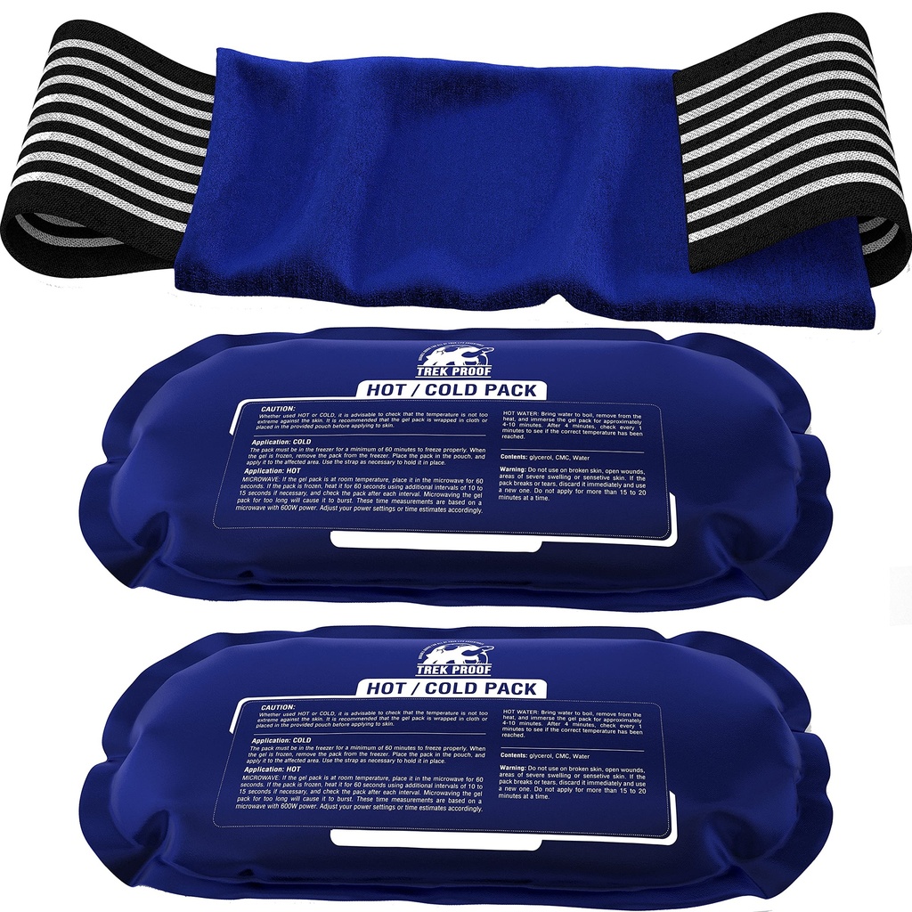 Paquets de glace pour blessures Réutilisables (3-Piece Set) – Gel de thérapie de pack de glace chaud et froid – Supporte la récupération, douleur articulaire et musculaire – genou, dos et plus (3 pièces - classique)