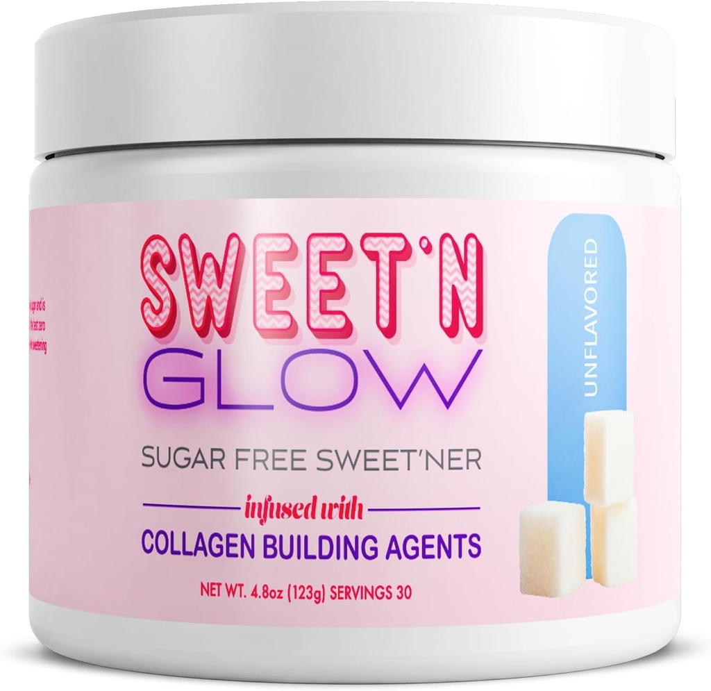 Progetto Ad Sweet' N Glow Zero Calorie Sugar Free Sweet'Ner with Collagen Building Agents (30 Servings, Unflavored)
