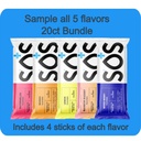 SOS Hydration, Electrolyte Powder Packets – Low-Calorie, Low Sugar, Rapid Rehydration, Made in USA, Keto & Vegan Friendly 5-Flavor Variety Pack, 20 Stick