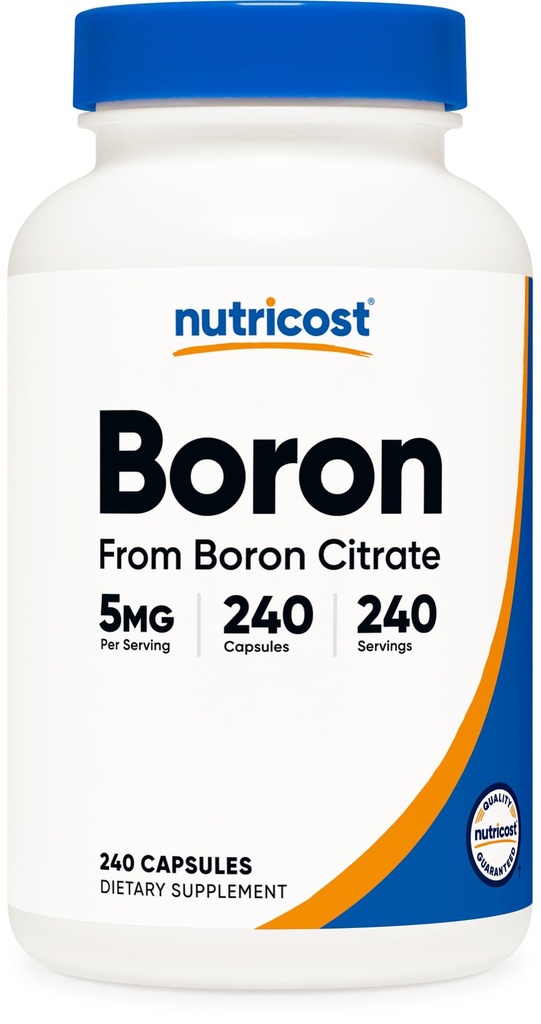 Nutricost Boron Capsule 5mg, 240 Capsule Vegetariani - Gluten Free e Non OGM