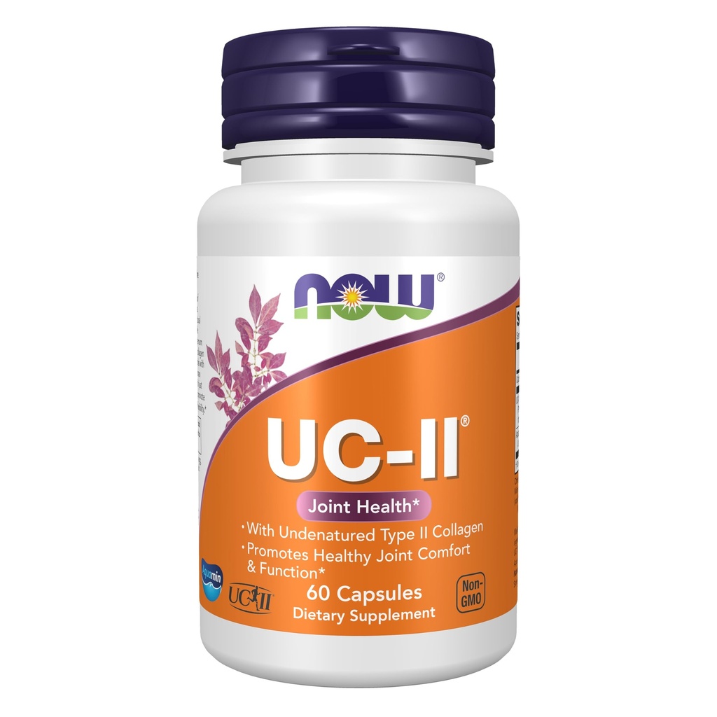NOW Integratori alimentari, Collage tipo II di UC-II con Collagene di tipo II non denaturato, 60 capsule di veg