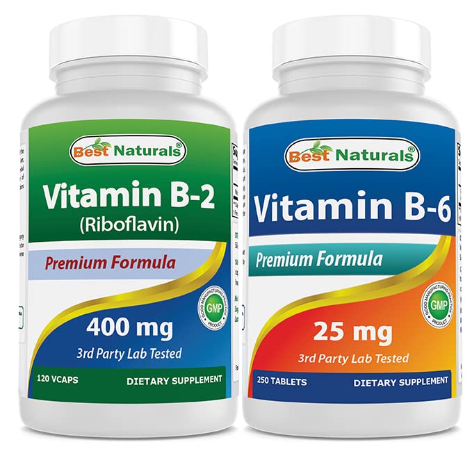 Vitamina B2 (Riboflavin) 400mg & Vitamina B-6 25 Mg