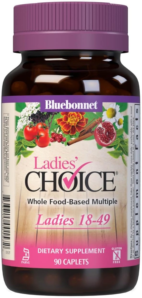 Bluebonnet Nutrition Ladies' Choice Whole Food-Based Multiple für Damen 18-49, 90 Count Purple/Pink