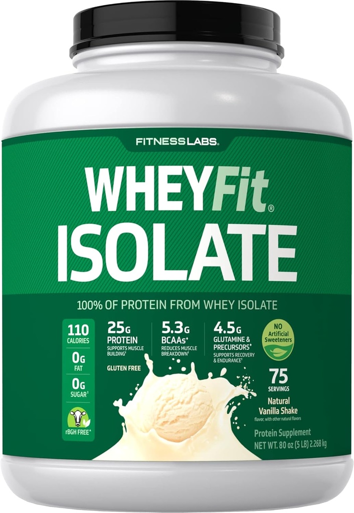 Whey Protein Isolate WheyFit (Natural Vanilla Breeze), 5 lb (2.268 kg) Flaschen