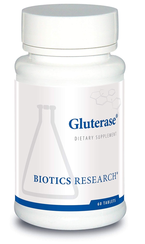 Biotics Research Gluterase-Digesting Gluten, Spezialisierte Enzymzubereitung, Tolerase, Gut-Supportive Nährstoffe, Okra, Marshmallow, Vitamin U Complex, 60 Tabletten