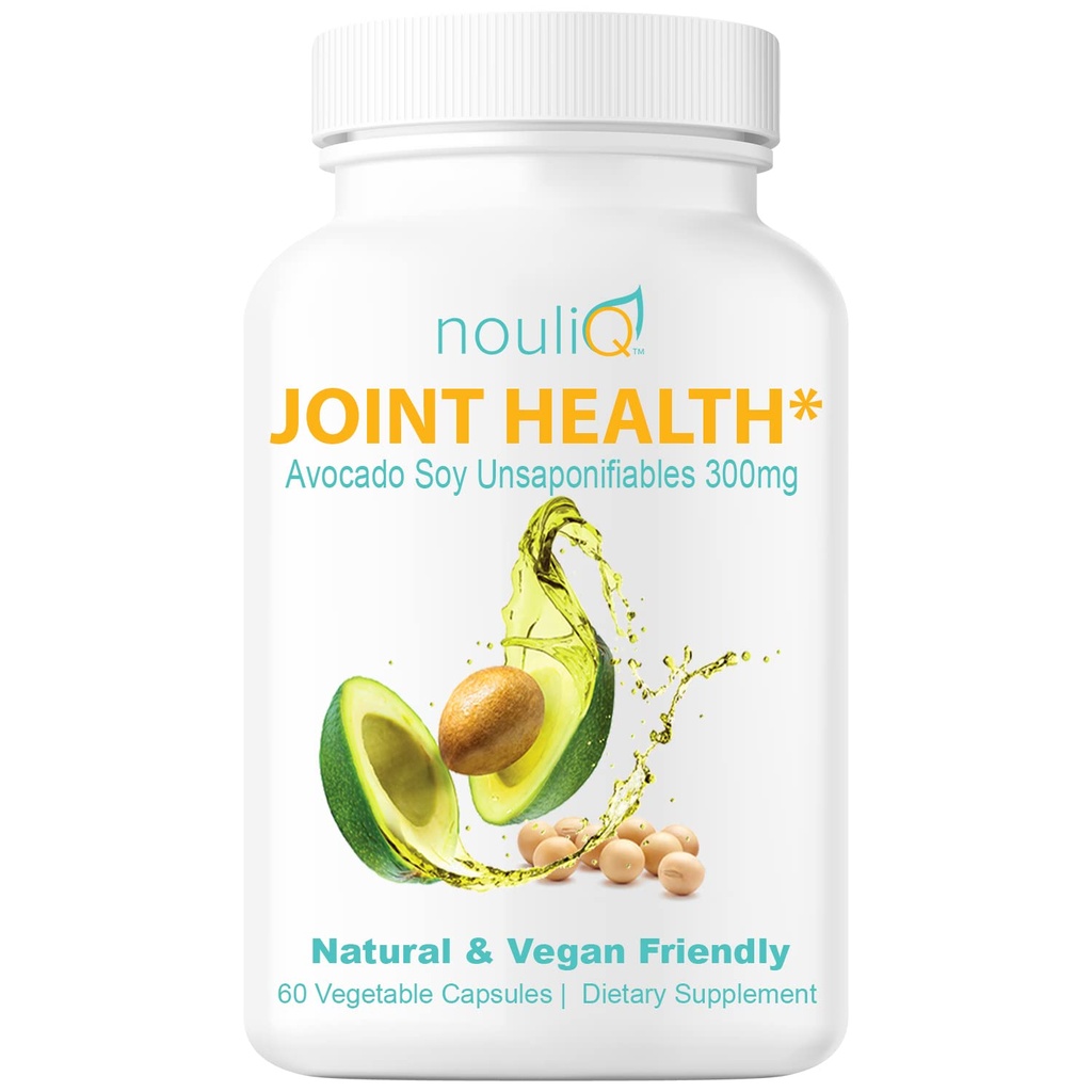 Natural & Vegan-Friendly Joint Health Supplement, Avocado Soy Unsaponifiables 300mg, Non-GMO, Libero di qualsiasi Gluten, Colori artificiali o aromi, Latticini e crostacei, 60 giorni di alimentazione.