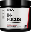BARE PERFORMANCE NUTRITION, BPN in-Focus Brain Support Supplement, Verbesserung Fokus & Energie, Alpha GPC, Raspberry Lemonade, 40 Portionen