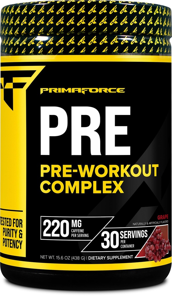 Primaforce Pre-Workout Complex Powder (Grape, 30 Servierungen) - Fitness-Ergänzung für Workout Routine Enhancement, 438g