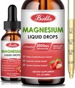 (2 Pack) Magnesium Glycinat 500mg Beilage, Magnesium Glycinat Flüssigkeitstropfen mit Magnesium Malat, Taurat, Citrat & Calcium Zink, Magnesium Beilage für Sleep&Stress Relief-Strawberry Flavor