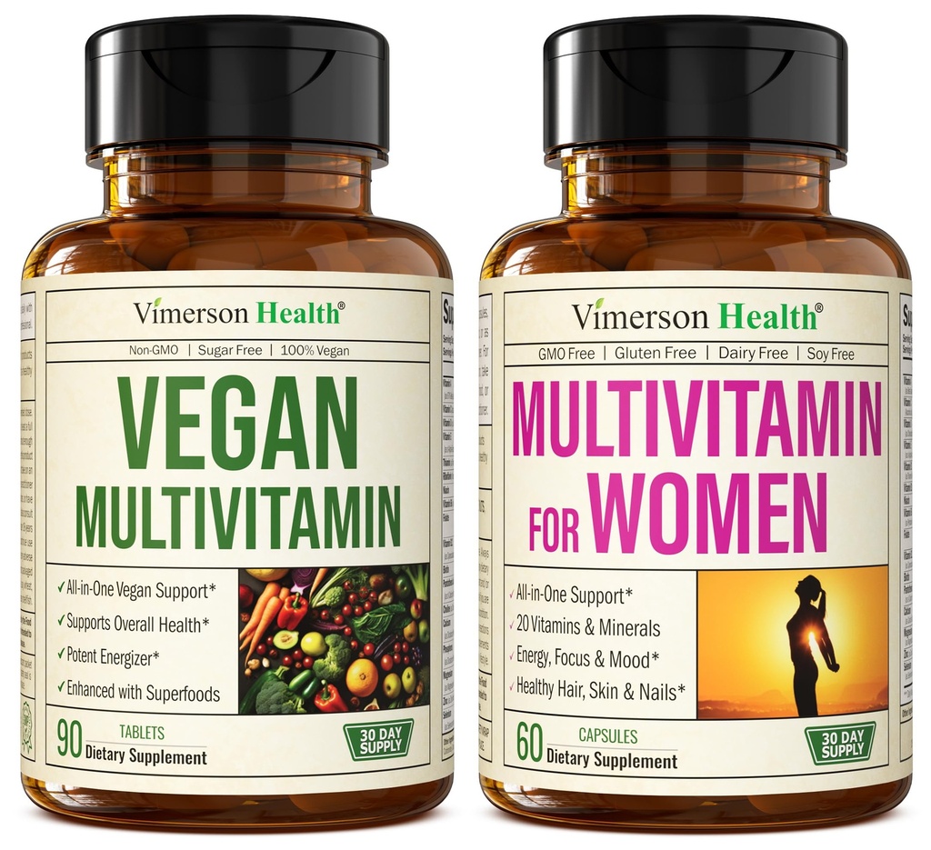Vimerson Salute Vegan Multivitaminici per Vegani e Vegetariani & Multivitaminici per le Donne