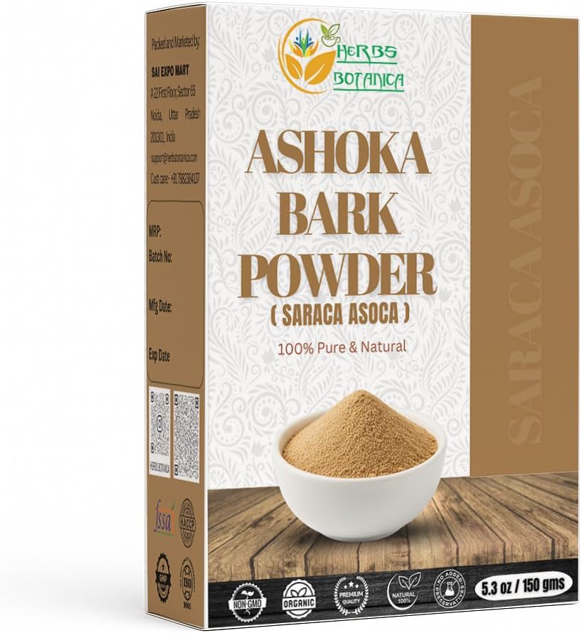 Erbe Botanica Ashoka Polvere 5.3oz / 150 Grammi | Saraca Indica - Tonico tradizionale uterino che supporta erba sana per il sistema riproduttivo