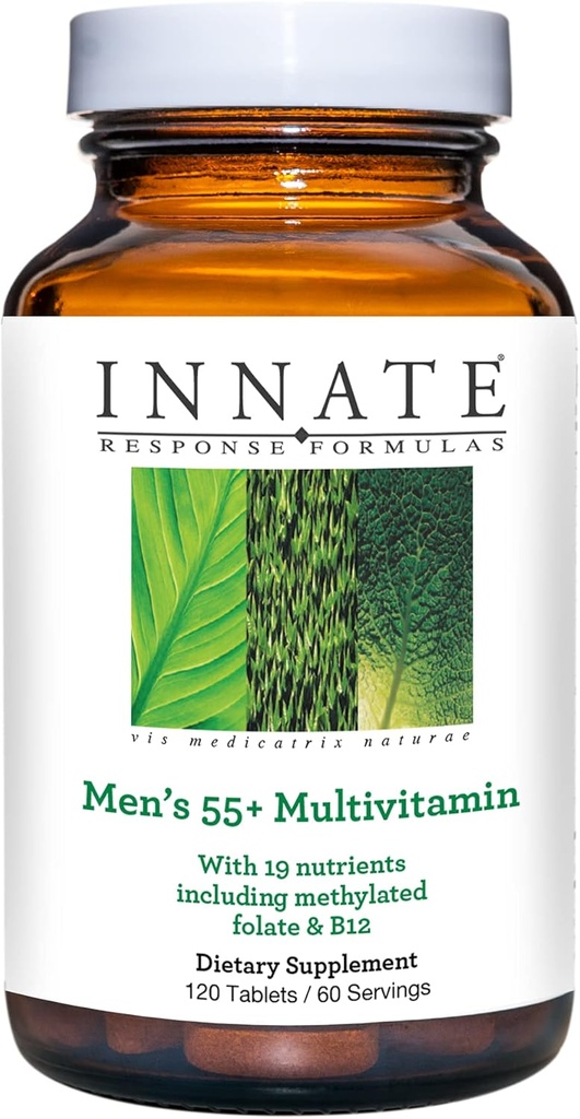 Innate Response Formulas Men’s 55+ Multivitamin - Daily Multivitamin for Men 55 and Over - with B Vitamins - Vegetarisch, Non-GMO, Kosher und Gluten-Free - 120 Tabletten (60 Servietten)