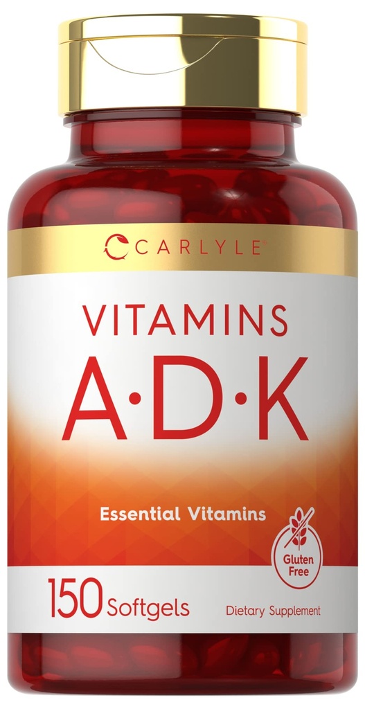 Carlyle Vitamin ADK | 150 Softgels | Non OGM, Integratore alimentare senza glutine