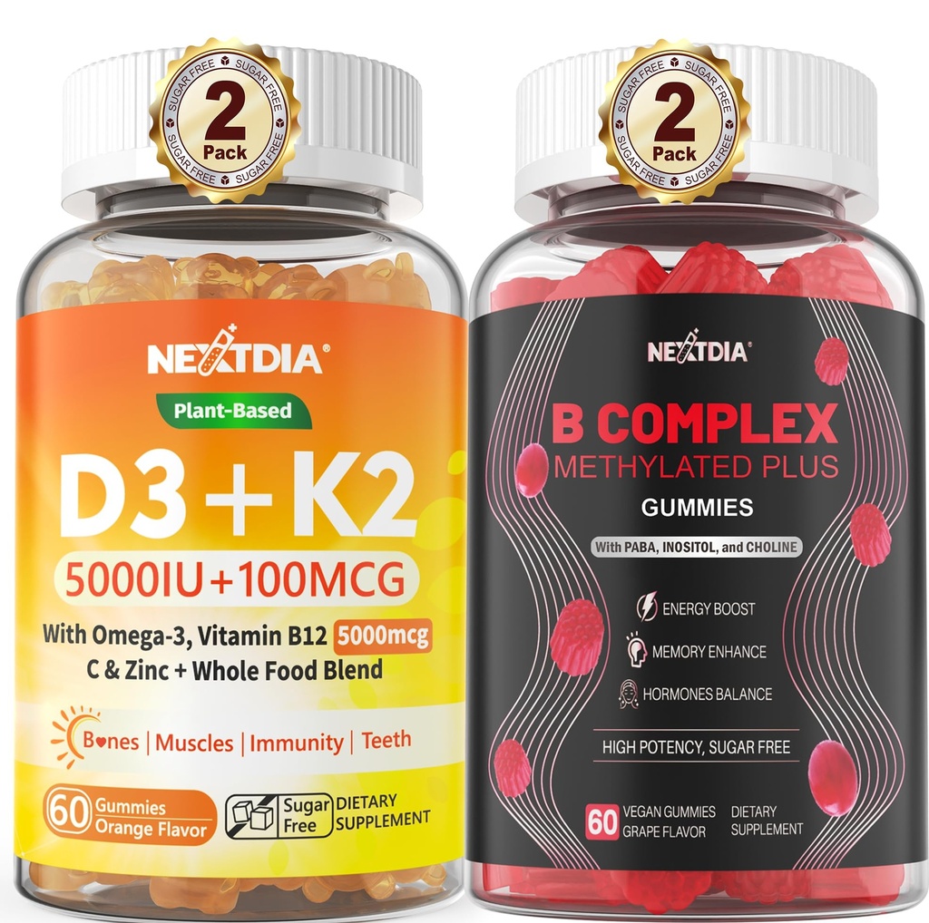 D3 5000 UI + K2(MK-7) 100 mcg + Supe végétalien