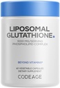 Codeage Liposomal Glutathione 1000 mg Supplement, hochkarätig reduziert L-Glutathione - Liposomale Lieferung - Phospholipide - Nicht-GMO, Glutenfrei - 60 Kapseln