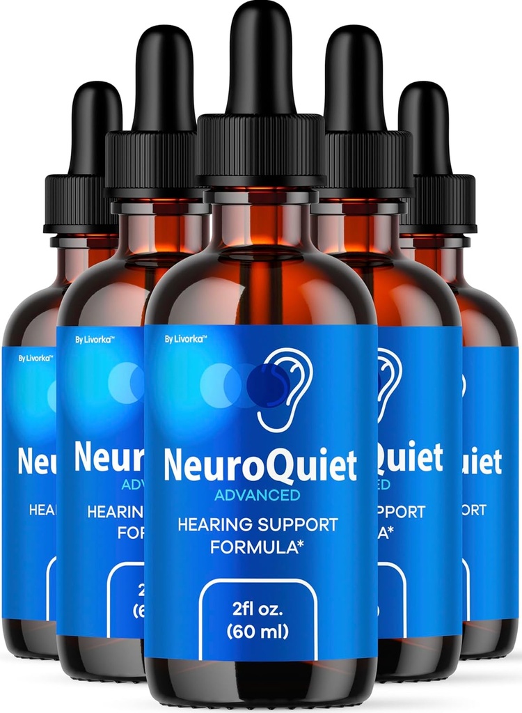 (5 Pack) Gocce NeuroQuiet - Supporto per l'udito giornaliero NeuroQuiet Ufficiale Tutti Natural Clean Liquid Advanced Formula for Ear Health, Auditory Clarity & Inner Ear Balance Recensioni, 5 bottiglie per 5 mesi