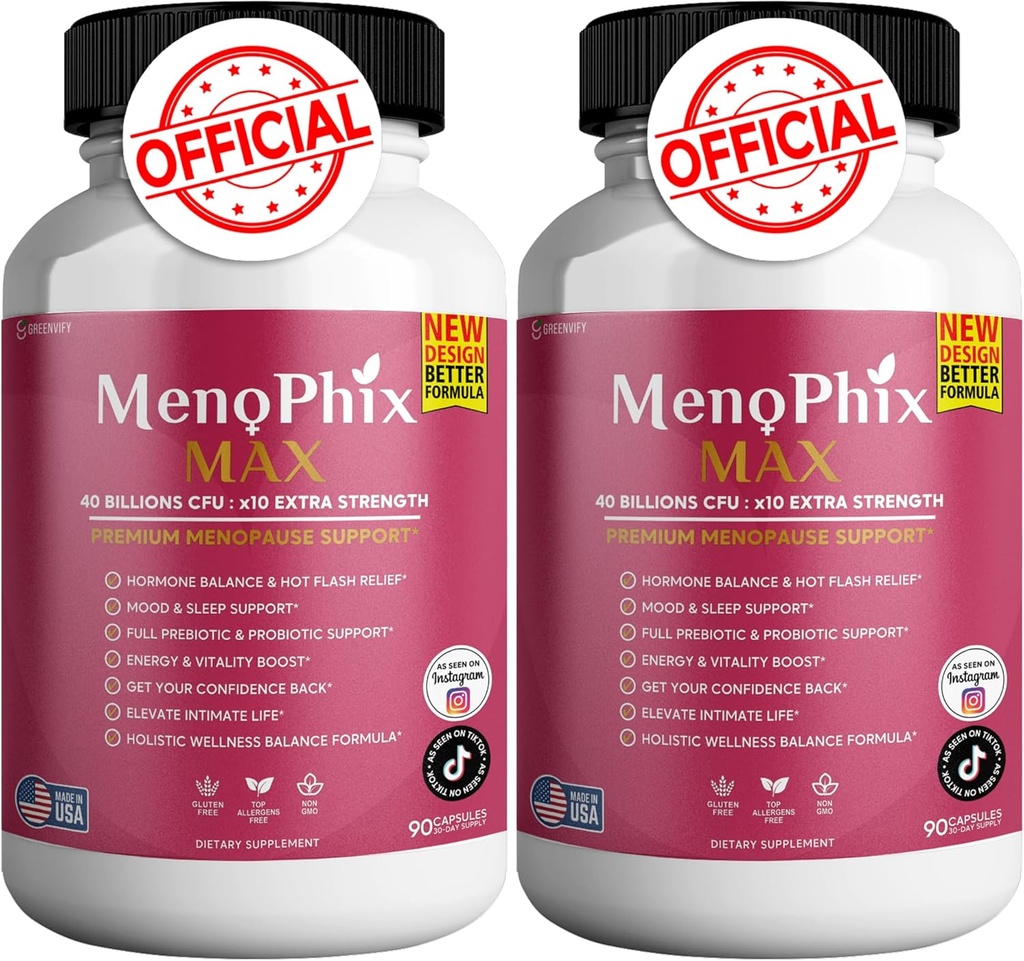 MenoPhix Max Premium Menopause Support Supplement, 40 Billionen CFU, Extrastärke, 180 Kapseln (2)