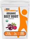 BulkSupplements.com Polvere di radice di barbabietola organica - Supplemento Superfood, Supplementi di radice di barbabietola - Vegan & Gluten Free, 3.5g per porzione, 1kg (2.2 lbs) (Pack of 1)