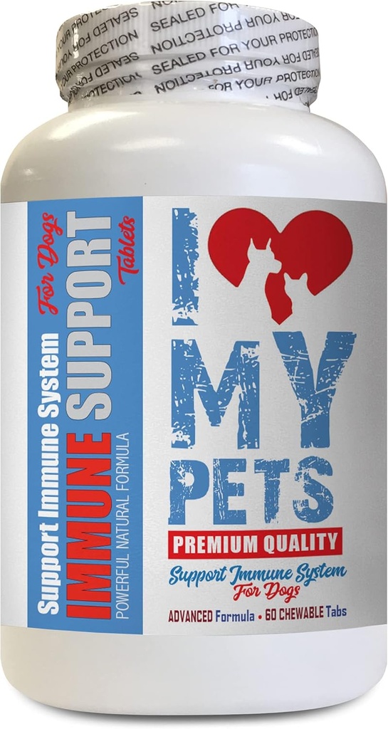 Dog Immunity Boost - Dog Immune Support - Booster - PET sano - Supplemento - rosso Clover Dogs - 60 Treats (1 bottiglia)