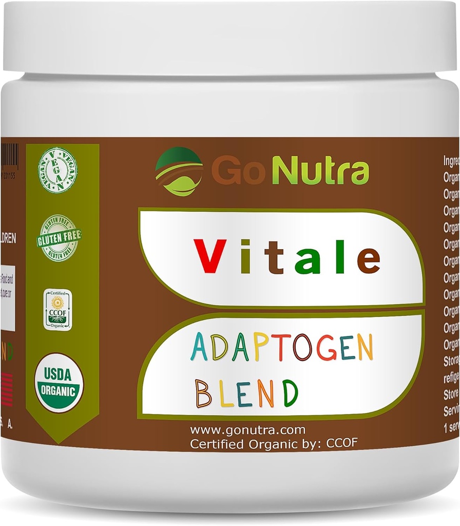Go Nutra Adaptogen Blend Organic Superfood Smoothie Powder | Adaptogen Supplement mit Maca, Ashwagandha, Rhodiola, Ginseng, Pilze & More | Superfood Blend Adaptogens Smoothie Booster Powder 8oz