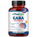 FineLand GABA + BioPerine® – Integratore Gamma-Aminobutirrico per il Rilassamento & Daily Calm | Supporta Benessere emotivo, Vegan – 120 capsule, Made in USA