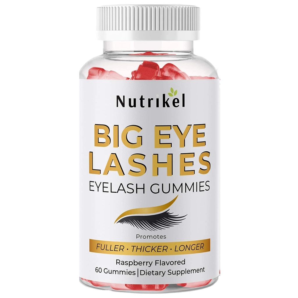 Grandes cils des yeux Croissance des cheveux - Gummies de croissance des cils pour les cils plus longs, plus épais
