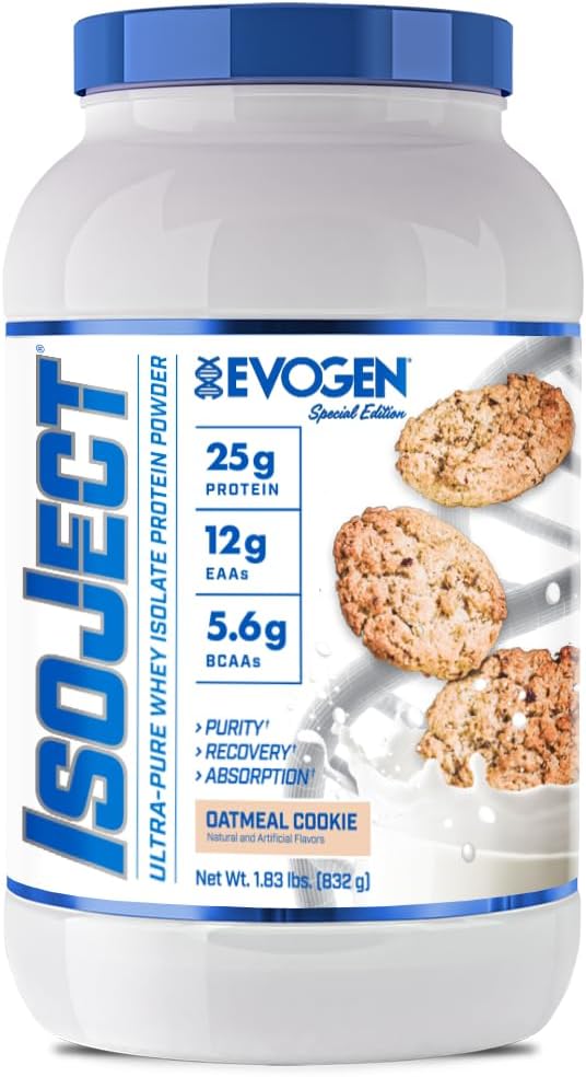 Evogen Isoject - Whey Protein Isolate | Ultra-Pure Whey Protein Pulver mit Ignitor Enzymes, BCAAs und EAAs | Enhanced Absorption & Recovery | Oatmeal Cookie | 26 Servierungen
