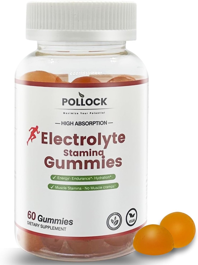 Gummie elettrolitiche per atleti - Aroma arancio, 60 Gummies per il rifornimento di elettroliti, Miglioramento della resistenza &amp; Musce Cramp Prevention, 2 Gummies per Serving