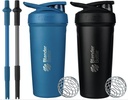 BlenderBottle Strada Shaker Cups mit Silicone Straws, (2 24-Ounce Bottles und 2 Stroh)
