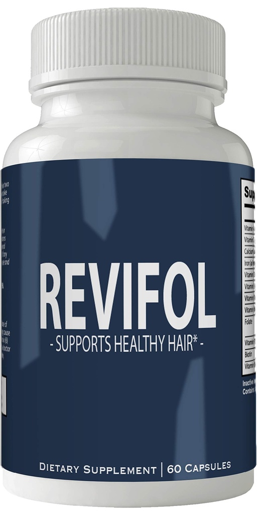 Supplément cheveux et ongles Revifol - Vitamines et minéraux de croissance des cheveux avec Biotin - Sans gluten 60 Capsules - Peau de laque et ongles extra force de la formule de croissance booster