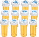 Bottiglie di pillola di plastica vuoto con cappucci resistenti al bambino (12 Pack), 8 Dram Piccolo Prescrizione di contenitori di medicina del flacone di viaggio Bottiglie Case Clear Pill Organizer