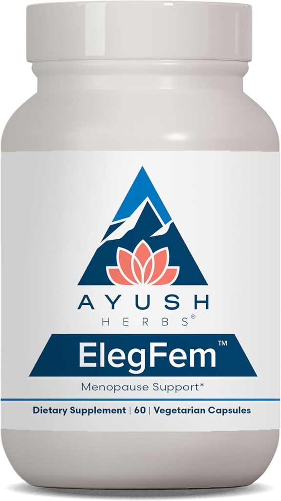 Ayush Herbs ElegFem - Menopause Supplementi per le donne, equilibrio ormone per le donne, Perimenopause Natural Hormone Support, Hot Flash Support con Cohosh - 60 capsule vegetariane (1 Conte)
