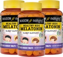 MASON NATURAL Melatonina per bambini sani, per i bambini, Supporta un sonno sano, Agisce veloce, Frutta aromatizzata, 60 compresse dissolve rapido (Pack of 3)