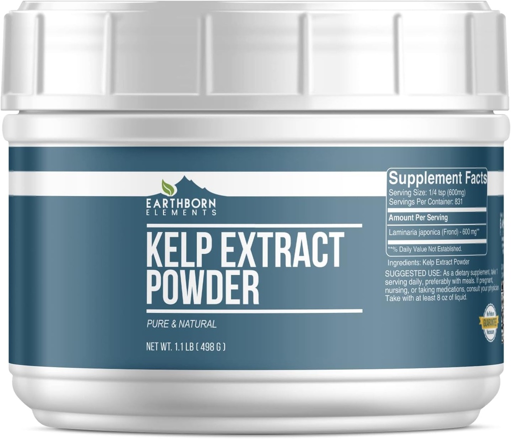 Earthborn Elements Kelp Extrakt Pulver 1,1 lb, Rein & Natürlich, Superfood