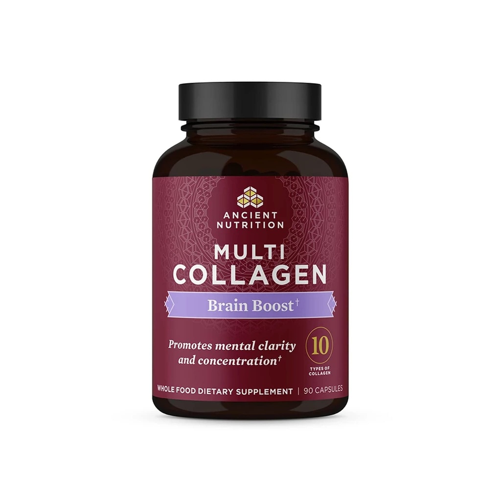 Antica Nutrition Collagen Protein Brain Boost, Collagen Protein Capsules Brain Supplemento per ridotto Discomfort, Pelle sana e unghie, 90 ct