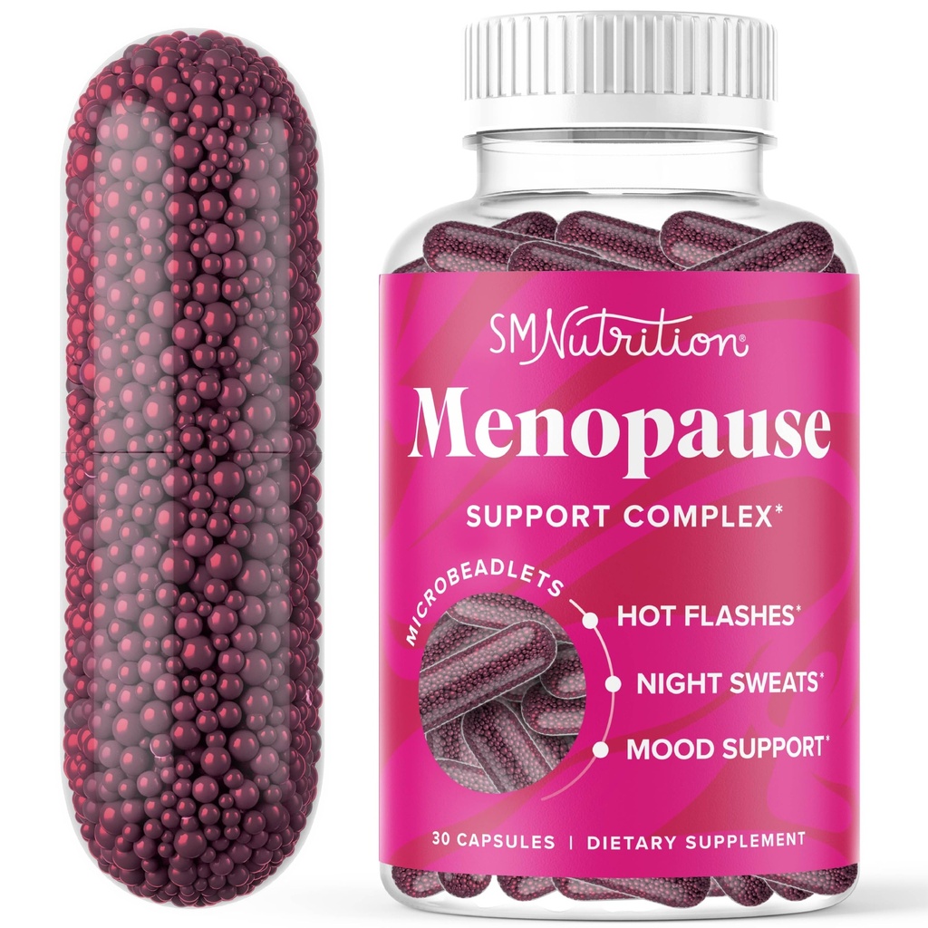 Menopause Vitamine Beadlets mit schwarzem Cohosh, Red Clover & More | Hot Flashes, Night Sweats & Mood Unterstützung | Menopause Ergänzungen für Frauen mit Dong Quai, Chaste Tree Berry & DIM | Non-GMO 30ct
