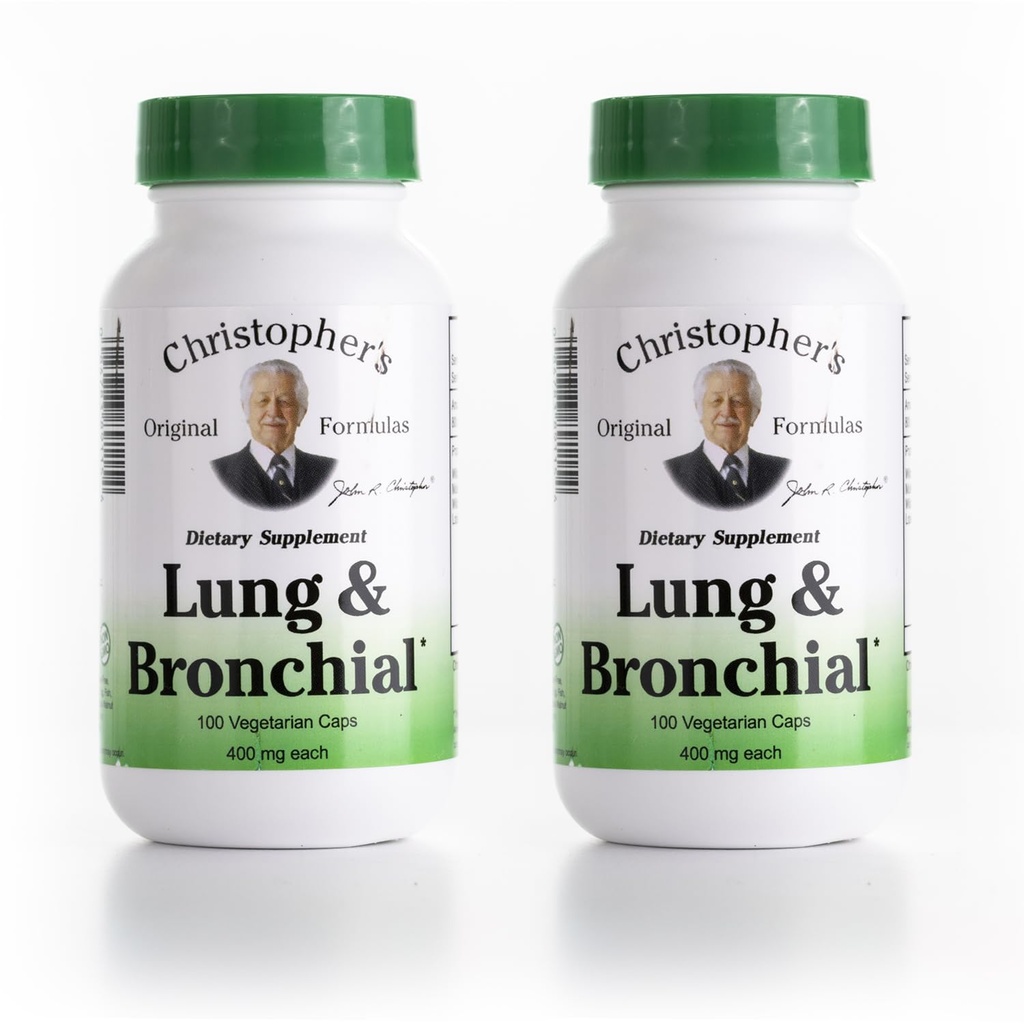 Christopher's Original Formulas Lung & Bronchial Formula - Lung Cleanse für Raucher - Unterstützt Atemsystem mit synergistischem Mischung von Kräutern - Paket von 2
