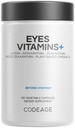 Codage Yeux Vitamines - Supplément de formule à base de AREDS 2 - Approvisionnement en 2 mois - Vitamines A, C, E, Zinc, Lutéine, Astaxanthin, Zeaxanthin, Eyebright, Marigold, Bilberry, Safran, Oméga-3-120 Capsules