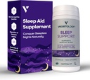Sostegno al sonno Integratori vegani (60 capsule) — Integratori per il sonno profondo per gli adulti e i bambini — Supplemento al cibo per il sonno calmo — Aiuto al sonno sano — Integratori per aiutare il sonno