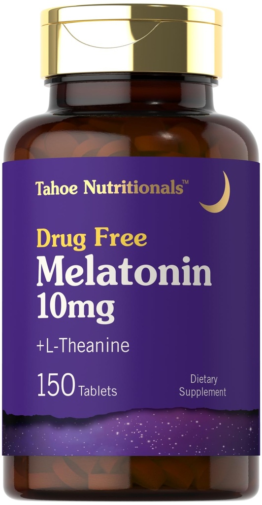 Tahoe Nutritionals Melatonin 10mg | 150 compresse | con L theanine | Vegetariano, Non OGM, Integratore senza glutine
