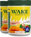 Wake Antioxidant Super Greens,Greens Pulver zu reduzieren Bloat, Spirulina & Chlorella, Vitamin B12, Non-GMO, Gesunde Verdauung für Frauen, Enzyme, Probiotika, Acai Berry & Camu, 2 Stück für 1 Kosten