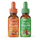 Semplicemente Pledge della Natura - Integratori di Frutta e Verdura - Gocce Liquide - Realizzate con Superfood Alimentari Interi, Vitamine Confezionate & Minerali - Soia Gratis - Made in USA