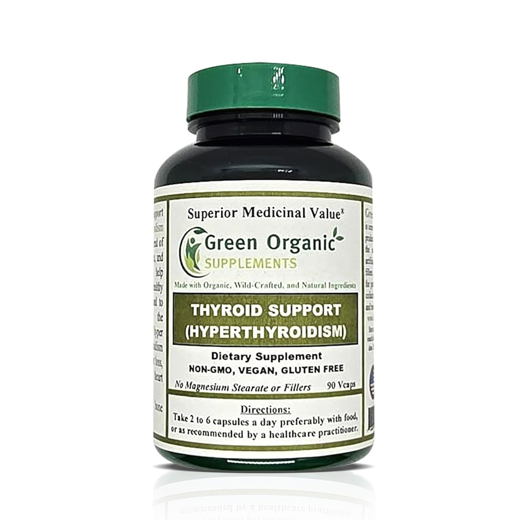 Integratori organici verdi tiroide e ipertiroidismo, alto assorbibile, non OGM, senza glutine