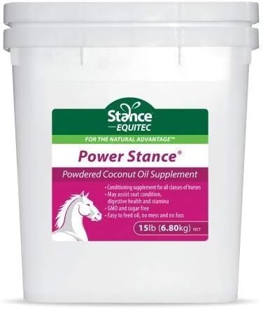 Supplément d'huile de coco en poudre Stance Power - Peut soutenir l'état de la robe, la santé digestive et l'endurance, OGM et sans sucre - 15 lb